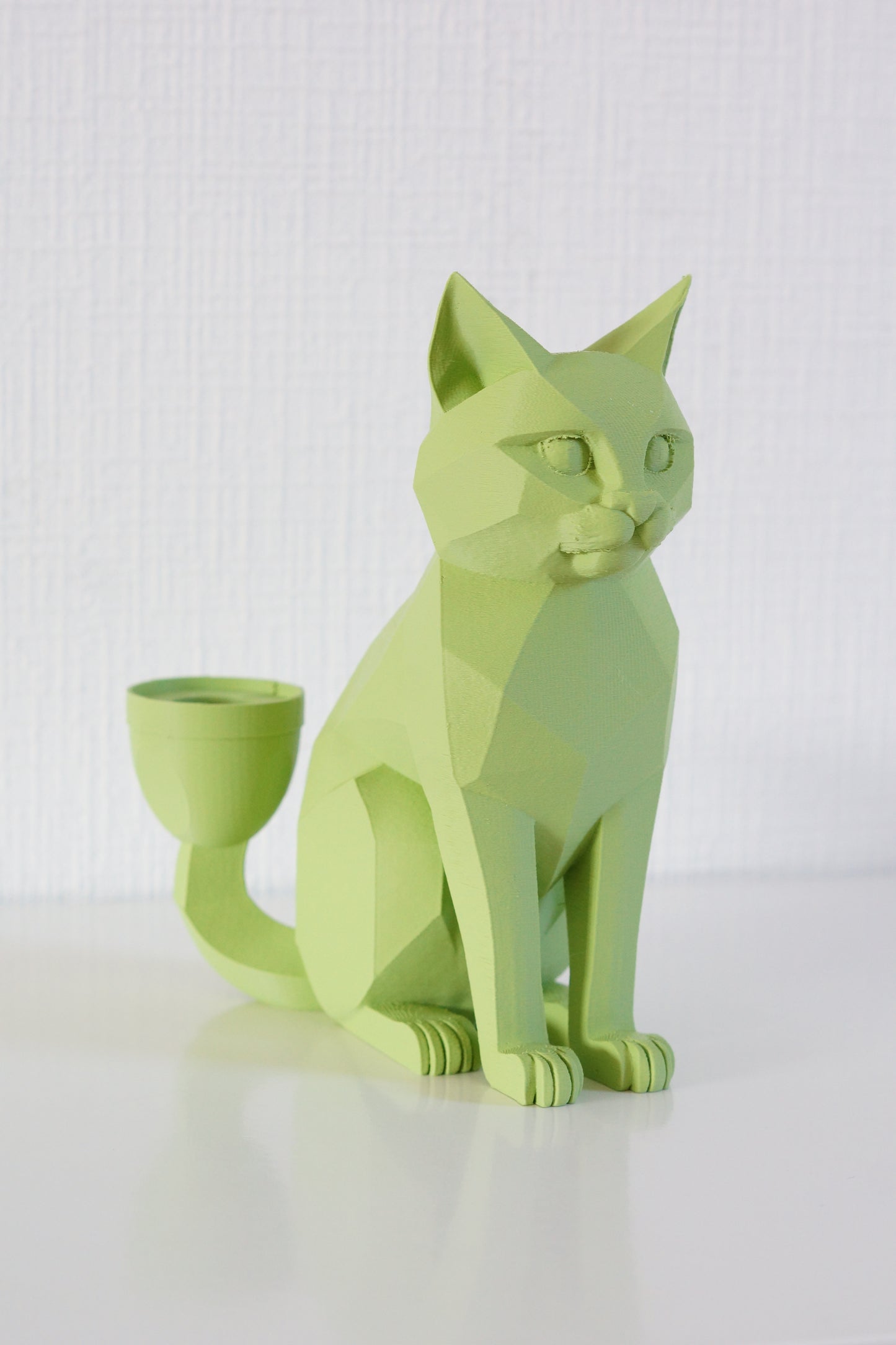 Kat - Kaarsenhouder - Origineel Cadeau Kattenbeeld - Matcha Groen