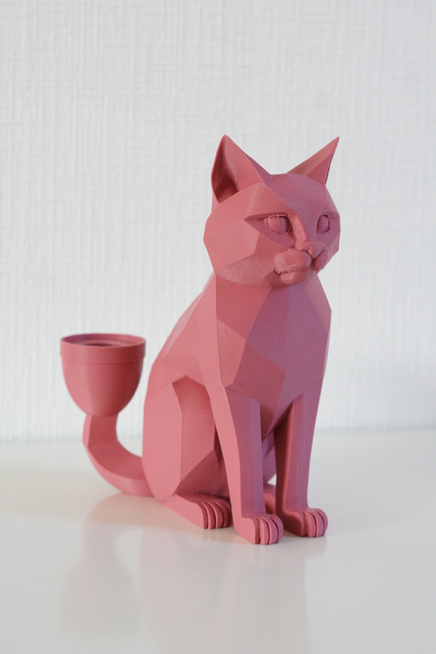 Kat - Kaarsenhouder - Origineel Cadeau Kattenbeeld - Morandi Paars