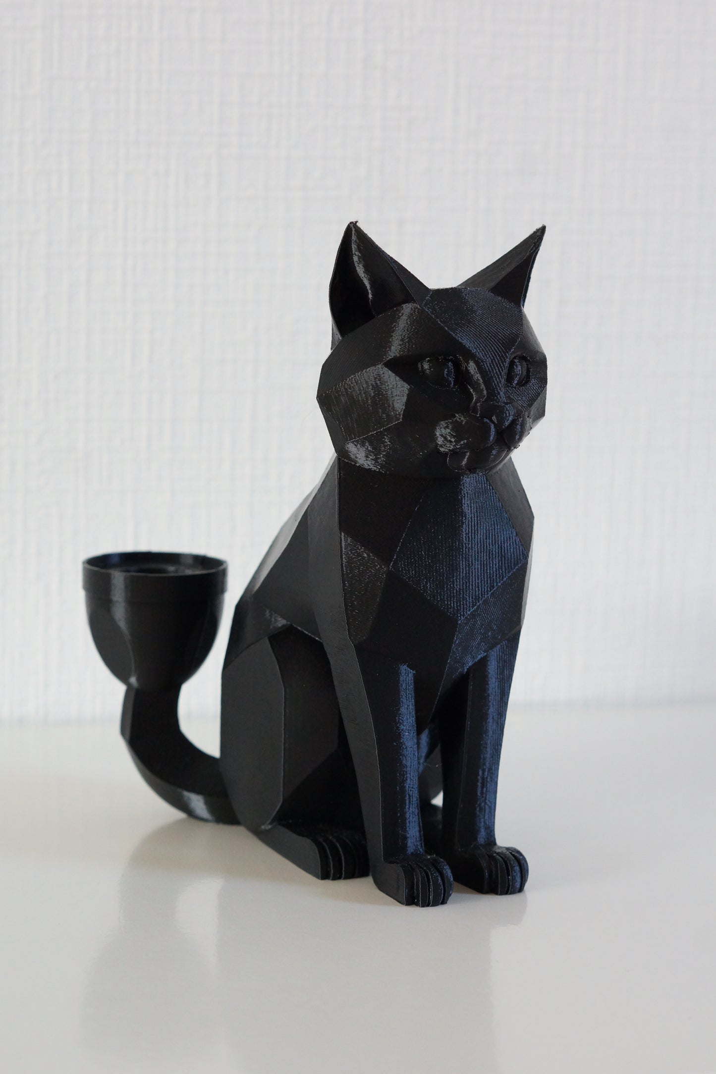 Kat - Kaarsenhouder - Origineel Cadeau Kattenbeeld - Zwart