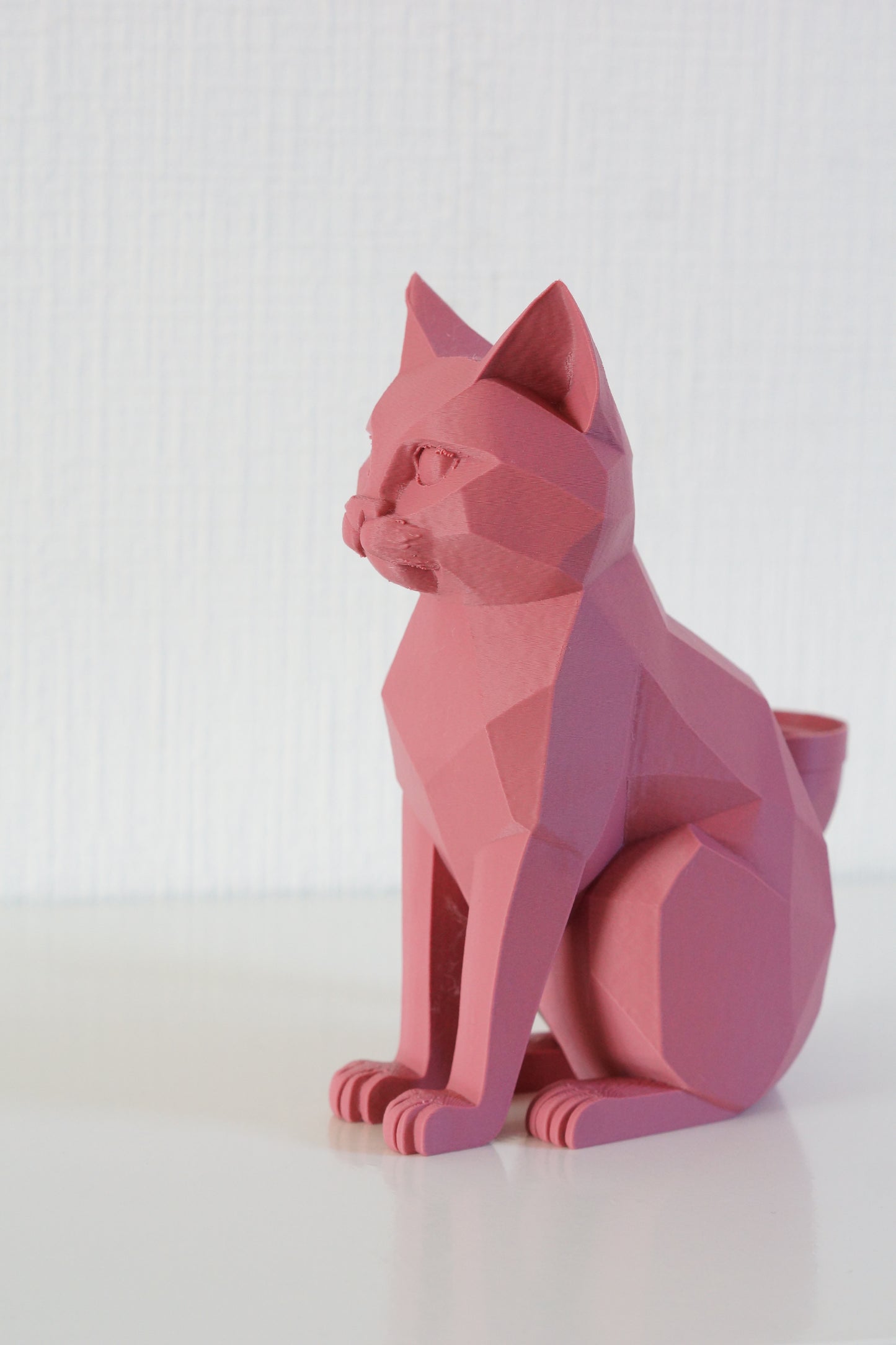 Kat - Kaarsenhouder - Origineel Cadeau Kattenbeeld - Morandi Paars